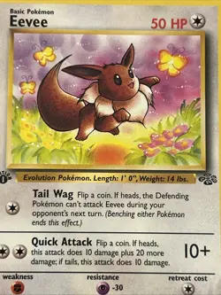 Pokemon Eevee 51/64 (1st Edition) Jungle Regular (Never Played) *Near Mint* - Image 2