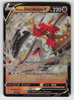 Hisuian Decidueye V Pokemon Astral Radiance 083/189 Ultra Rare NM - Image 1