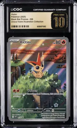 2025 POKEMON UNOVA VICTINI ILLUSTRATION COLL BLACK STAR PROMOS VICTINI CGC 10 - Image 1