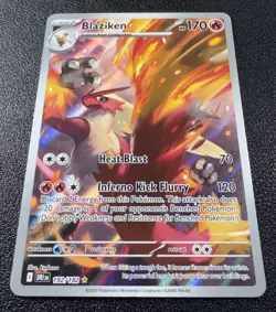 Pokemon Blaziken Illustration Rare IR Full Art Holo 192/182 Destined Rivals - Image 2