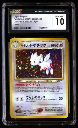 CGC 10 Light Togetic Pokemon Darkness, And To 2001 Japanese - Image 1