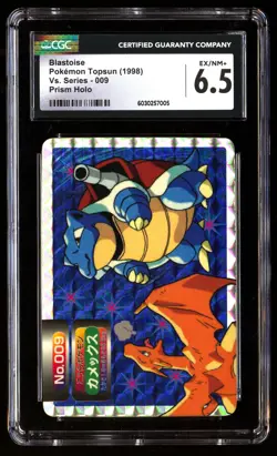 CGC 6.5 Blastoise VS Charizard 009 Pokemon Topsun Vs. Series 1998 - Image 1
