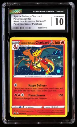 CGC 10 Special Delivery Charizard SWSH075 Pokemon Black Star Promos 2022 English - Image 1