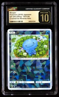 CGC 10 PRISTINE Wooper 023/150 Reverse Pokemon GX Ultra Shiny 2018 Japanese - Image 1