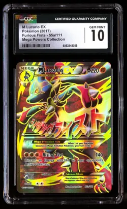 CGC 10 M Lucario EX 55a/111 Pokemon Furious Fists 2017 English - Image 1