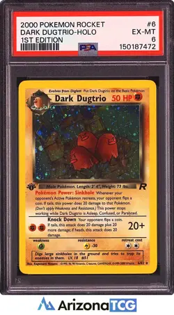 Pokemon 2000 Dark Dugtrio 6/82 Holo 1st Edition Team Rocket PSA 6 - Image 1