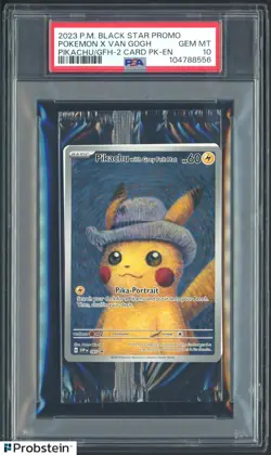 Pokemon Pikachu with Grey Felt hat Van Gogh 085 Graded Sealed Promo PSA 10 - Image 1
