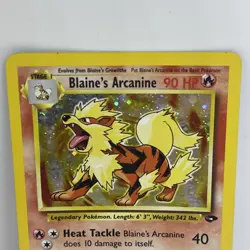 Pokemon TCG Blaine's Arcanine Gym Challenge 1/132 Holo Vintage Rare *MP* - Image 2