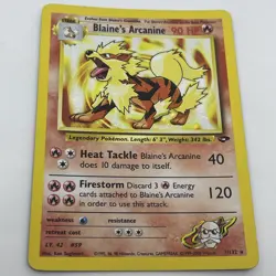 Pokemon TCG Blaine's Arcanine Gym Challenge 1/132 Holo Vintage Rare *MP* - Image 5