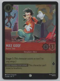 Disney Lorcana Cold Foil - Max Goof - Rockin' Teen 112/204 - Fabled - Image 1