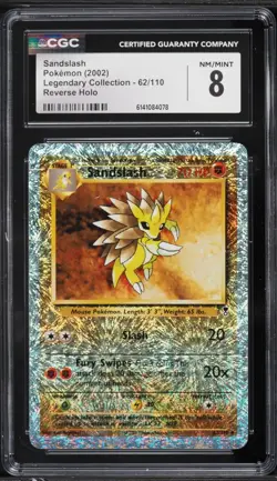 CGC 8 Sandslash Reverse Holo Legendary Collection 2002 Pokemon Card #62 - Image 1