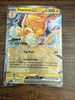 Pawmot ex 073/197 Pokemon Card- Near Mint- Obsidian Flames - Image 1
