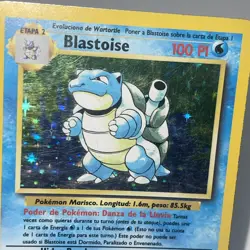 Blastoise 2/102 Spanish Holo Rare Base Set Unlimited Pokemon Card MP - Image 3