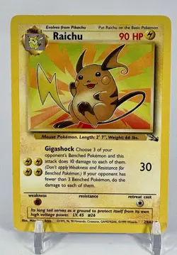 Raichu 29/62 Fossil Non-Holo Unlimited Vintage WOTC Pokemon TCG Card HP - Image 1