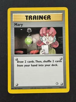 Pokemon Mary 87/111 Neo Genesis Unlimited Regular Rare Trainer TCG Card - Image 1