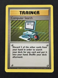 Pokemon Computer Search 71/102 Base Set Regular Rare Trainer TCG Card English - Image 1