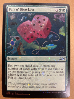 MTG 1x GALAXY FOIL Pair o' Dice Lost # 435 Unfinity Magic the Gathering x1 NM - Image 1