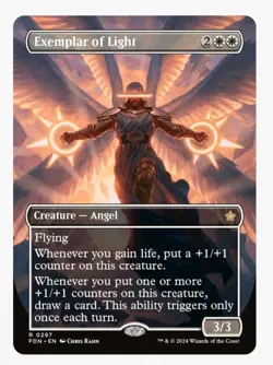 1x MTG Exemplar of Light *Borderless* Foundations Rare! NM Mint - Image 1