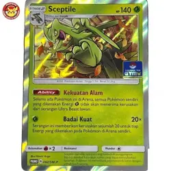 GYM STAMP Sceptile PROMO 092/SM-P Holo Pokemon TCG Indonesia Exclusive - Image 1