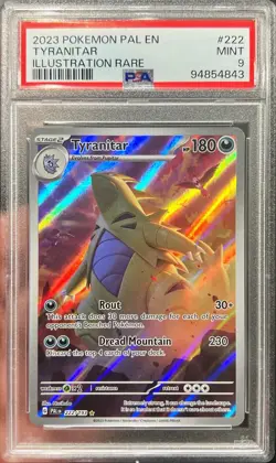 2023 Pokemon Paldea Evolved Tyranitar Illustration Rare 222/193 PSA 9 Mint - Image 1