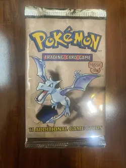 Pokemon Wizards of The Coast Fossil Booster Pack Unlimited Aerodactyl Art! - Image 1
