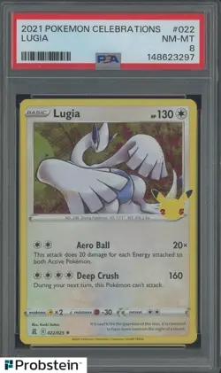 #1 2021 Pokemon Celebrations #022 Lugia PSA 8 NM-MT - Image 1