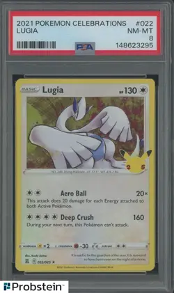 #2 2021 Pokemon Celebrations #022 Lugia PSA 8 NM-MT - Image 1