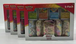 Lot of (4) Pokemon TCG Scarlet & Violet 151 Costco 5-PACK Mini Tin Boxes SEALED - Image 1