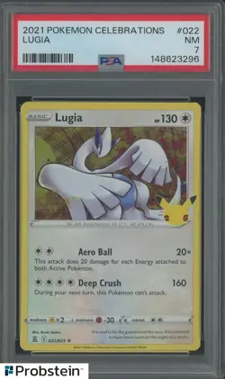 2021 Pokemon Celebrations #022 Lugia PSA 7 NM - Image 1