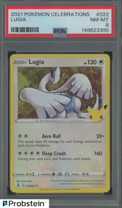 #3 2021 Pokemon Celebrations #022 Lugia PSA 8 NM-MT - Image 1