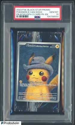 Pokemon Pikachu with Grey Felt hat Van Gogh 085 Graded Sealed Promo PSA 10 - Image 1