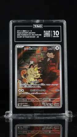 TAG 10 POKEMON Team Rocket's Meowth 109/098 Glory Rocket AR Art Rare Japanese - Image 1