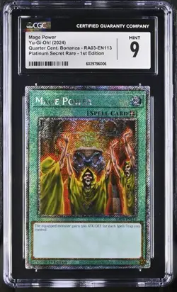 Mage Power *CGC 9* RA03-EN113 *Platinum Secret Rare* 2025 * Yugioh - Image 1