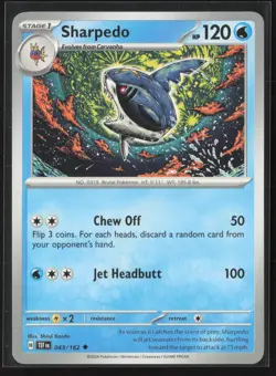 Sharpedo Uncommon SV05: Temporal Forces 043/162 NM Pokemon Card - Image 1
