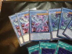 3x Blue-Eyes Chaos MAX Dragon SDWD-EN009 & Chaos Dragon + Chaos Form Card Set NM - Image 2