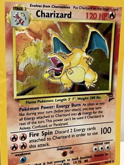 Pokemon Card TCG Charizard 004/130 Base Set 2 Holo MP Vintage - Image 2