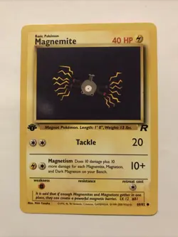 Pokemon TCG Magnemite Team Rocket 60/82 Regular 1st Edition Common Card - Image 1