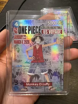 One Piece College Basketball US Voyage Monkey D. Luffy Trading Card 2026 - Image 1