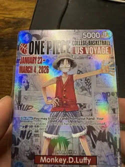 One Piece College Basketball US Voyage Monkey D. Luffy Trading Card 2026 - Image 3