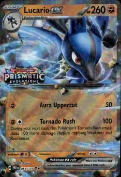 Lucario ex (Prismatic Evolutions Stamp) Holo Double Rare Miscellaneous Cards & P - Image 1