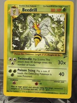 Beedrill - 21/130 - Pokemon Base Set 2 Rare Card WOTC LP/NM - Image 1