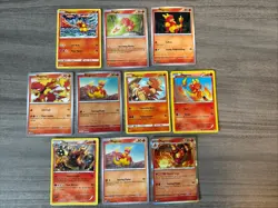 Magmar Magmortar Magby Pokemon Card Collection Lot Of 10 With Holo And Reverse - Image 1