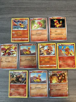Magmar Magmortar Magby Pokemon Card Collection Lot Of 10 With Holo And Reverse - Image 2