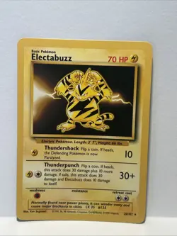 Pokemon Electabuzz Base Set 20/102 Rare 70 HP Basic Regular Card Pokemon TCG - Image 1