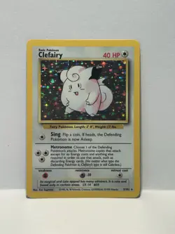 Pokemon TCG Clefairy Base Set Holo Rare 40 HP Card 5/102 English - Image 1