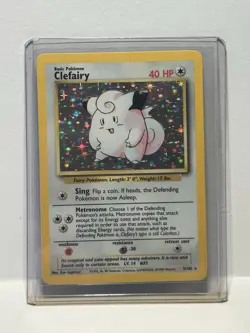 Pokemon TCG Clefairy Base Set Holo Rare 40 HP Card 5/102 English - Image 4