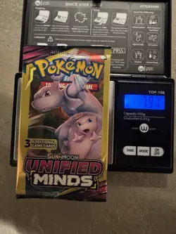 Heavy - 7.97g! Pokemon Sun & Moon Unified Minds 3 Card Mini Booster Pack - Image 1
