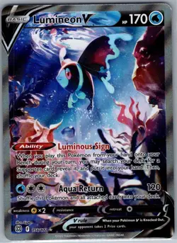 Lumineon V (Alternate Full Art) 156/172 Brilliant Stars - Pokemon Card - NM - Image 1