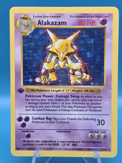 Alakazam 1st Edition Base Set (Shadowless) Holo Rare 1/102 Pokemon Card 1999 - Image 1