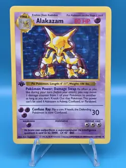 Alakazam 1st Edition Base Set (Shadowless) Holo Rare 1/102 Pokemon Card 1999 - Image 2